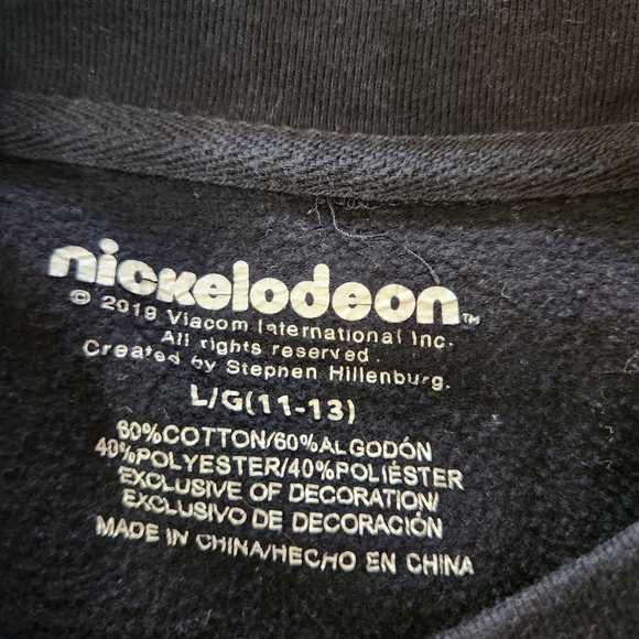 Nickelodeon SpongeBob Squarepants Sweatshirt Juniors Large Black Cropped - Picture 2 of 3